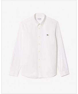 Camisa blanca algodón regular LACOSTE