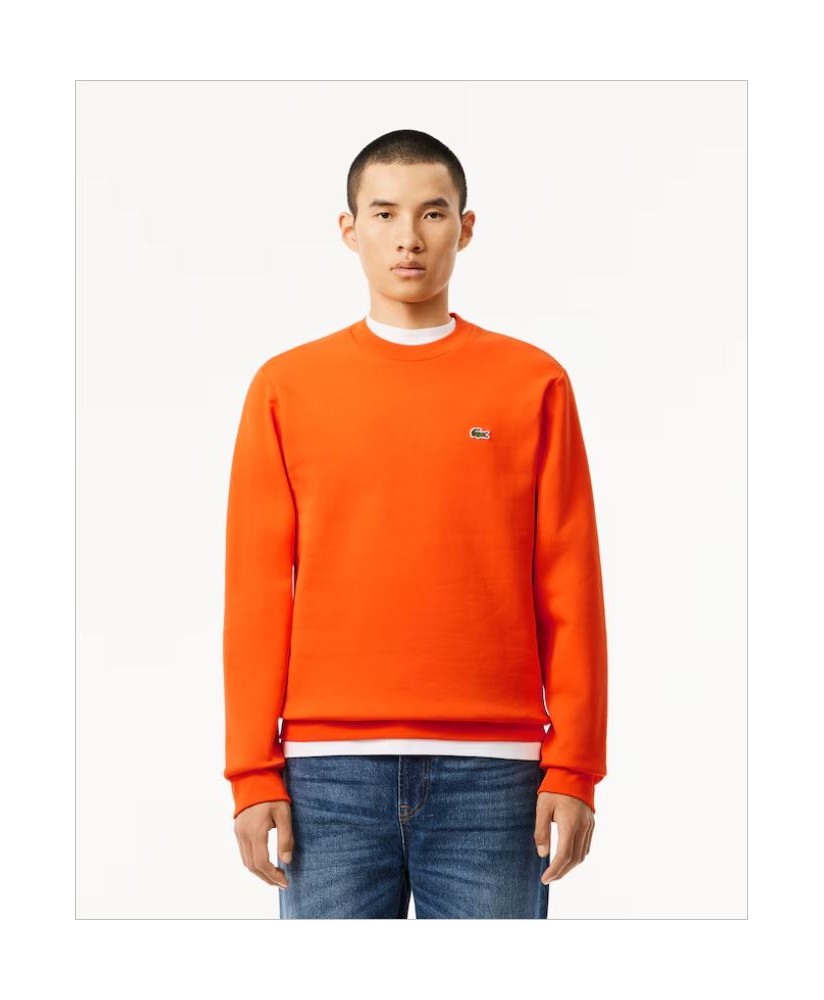 Sudadera felpa cepillada naranja LACOSTE