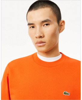 Sudadera felpa cepillada naranja LACOSTE