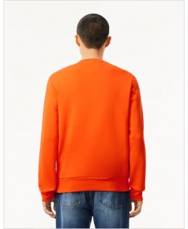 Sudadera felpa cepillada naranja LACOSTE