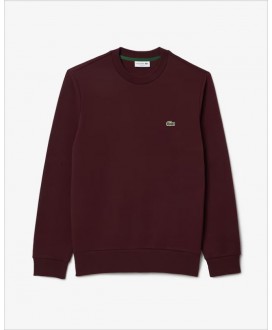 Sudadera felpa cepillada granate LACOSTE