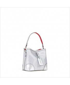 Bolso pequeño plata tipo cubo strass VALENTINO