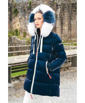 Parka azul intenso pelo azul/ blanco Cherry DICHI