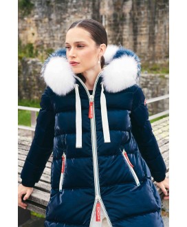 Parka azul intenso pelo azul/ blanco Cherry DICHI