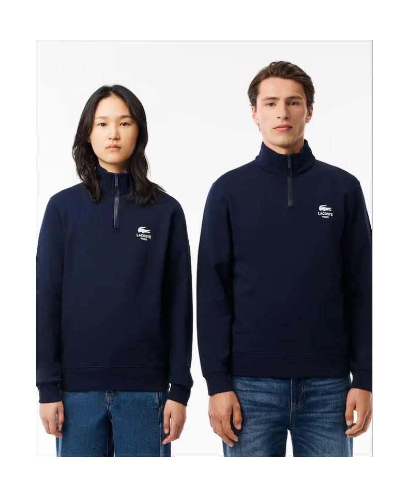 Sudadera unisex cuello alto cremallera marino LACOSTE