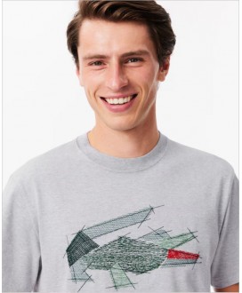 Camiseta gris dibujo cocodrilo LACOSTE