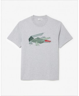 Camiseta gris dibujo cocodrilo LACOSTE