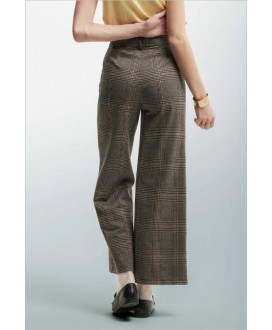 Pantalón acampanado cuadros marrón KOCCA