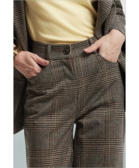 Pantalón acampanado cuadros marrón KOCCA