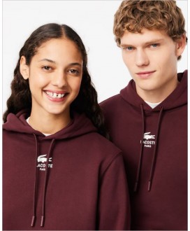 Sudadera unisex granate cocodrilo espalda LACOSTE