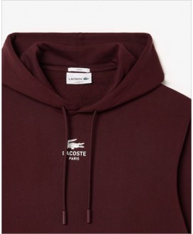 Sudadera unisex granate cocodrilo espalda LACOSTE