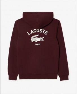 Sudadera unisex granate cocodrilo espalda LACOSTE