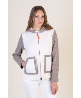 Chaqueta combinada cruda mangas marrón HONGO