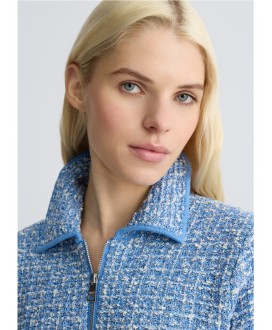 Chaqueta chanel azul jaspeada crudo botón joya LIU JO