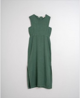 Vestido midi lino verde INDI&COLD