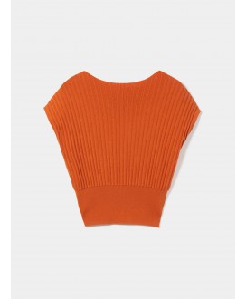 Top punto canalé sisa naranja escote pico espalda LION OF PORCHES
