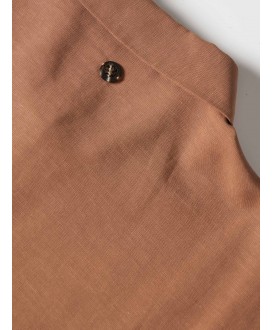 Camisa cropped marrón manga corta bolsillos LION OF PORCHES