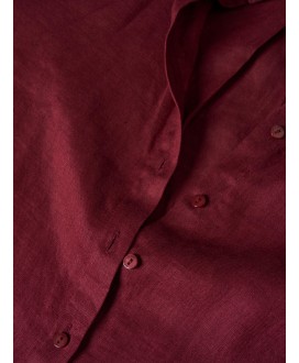 Camisa larga lino granate LION OF PORCHES