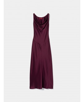 Vestido sisa largo raso burdeos LION OF PORCHES
