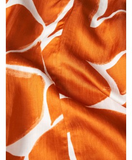 Vestido largo estampado naranja cinturón LION OF PORCHES