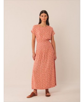 Vestido print pétalos coral INDI&COLD