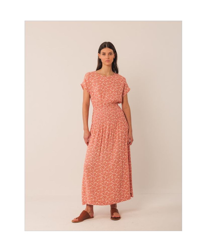 Vestido print pétalos coral INDI&COLD