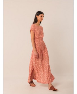 Vestido print pétalos coral INDI&COLD