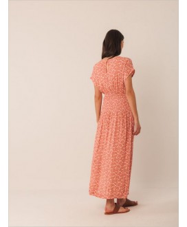 Vestido print pétalos coral INDI&COLD