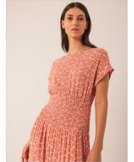 Vestido print pétalos coral INDI&COLD