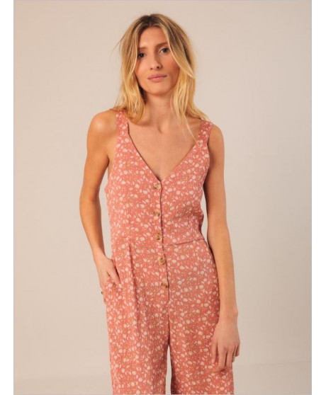 Mono crep print pétalos coral INDI&COLD