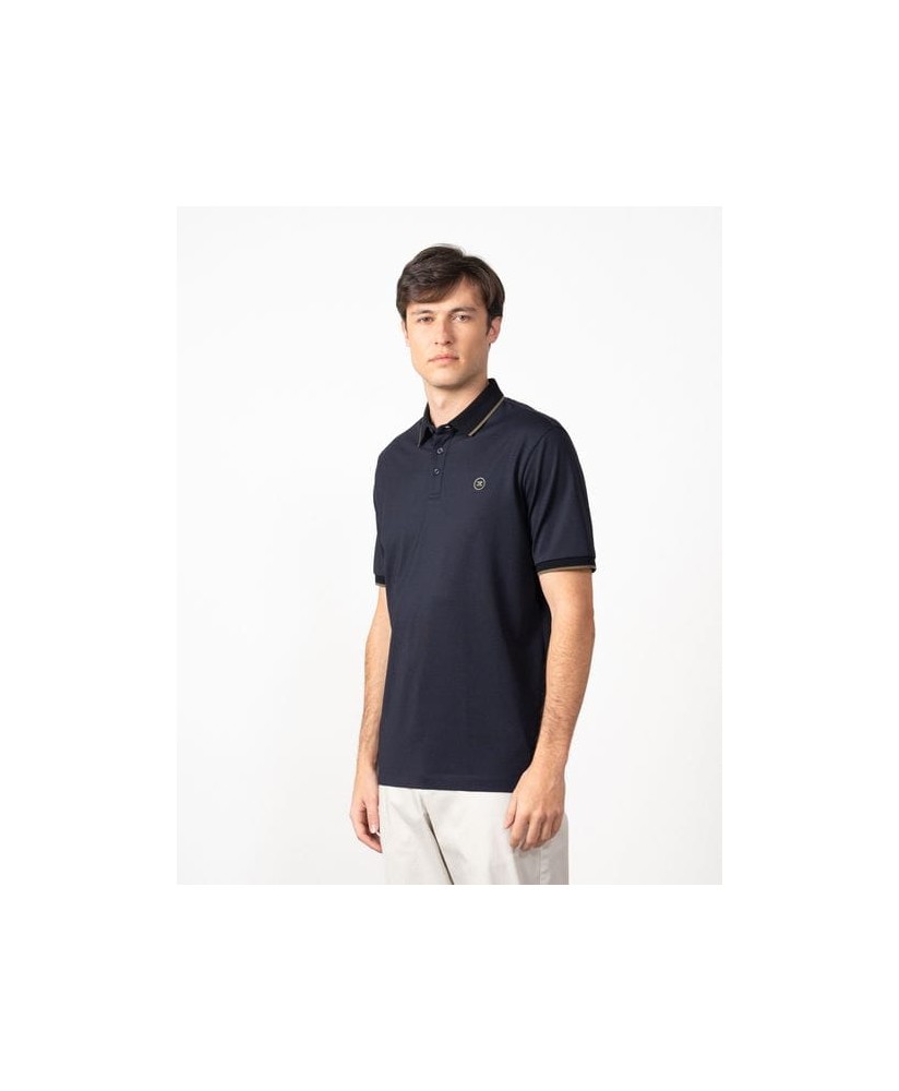 Polo marino algodón mercerizado rebite cuello verde ETIEM
