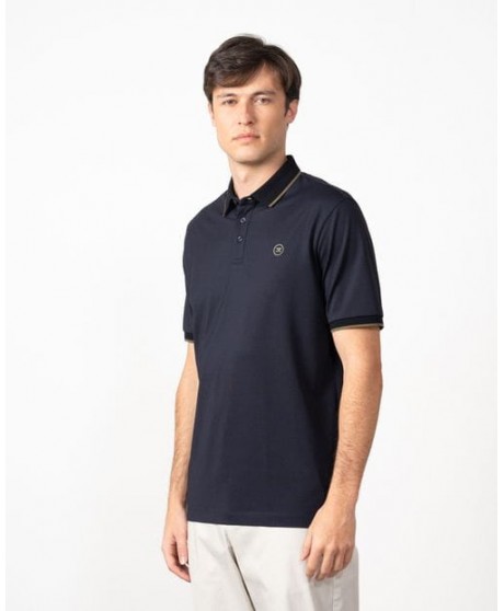 Polo marino algodón mercerizado rebite cuello verde ETIEM