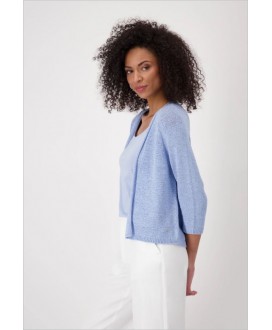 Chaqueta punto azul  manga 3/4 sin botón MONARI