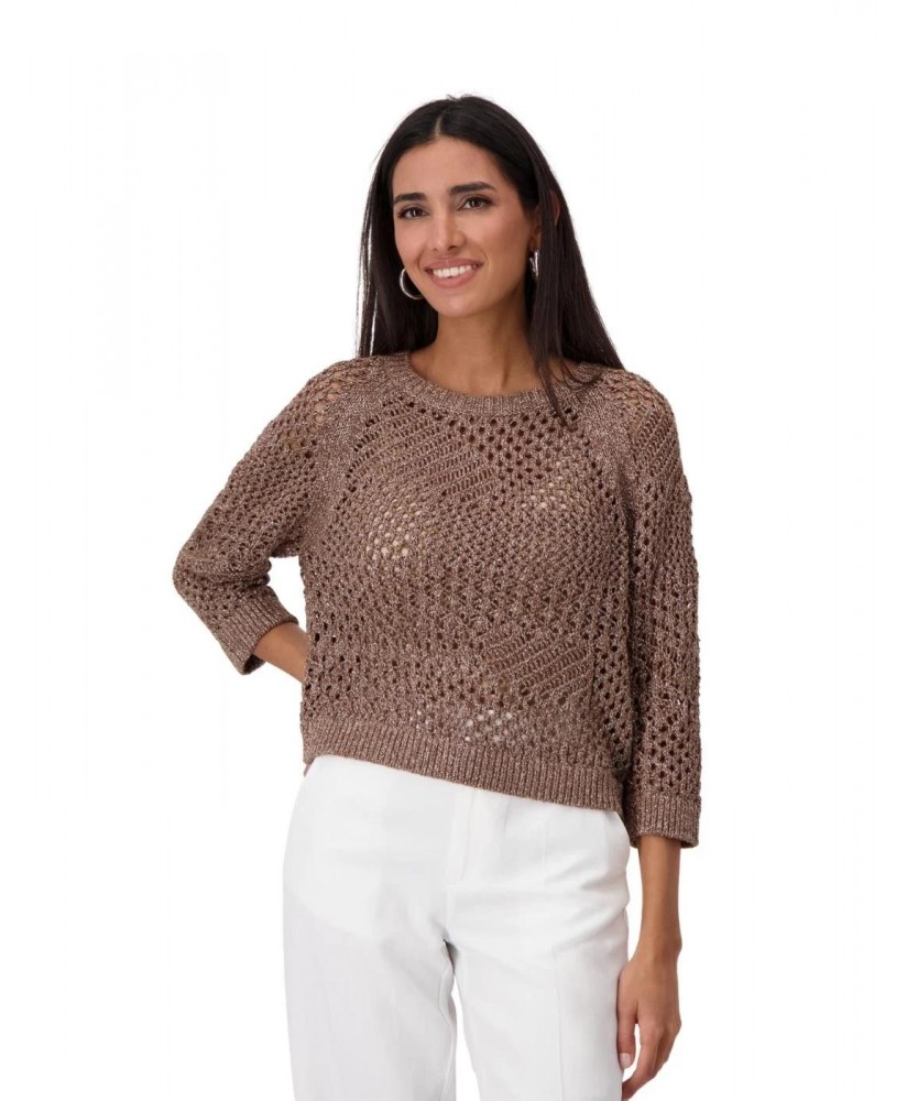 Jersey calado marrón lurex dorado MONARI