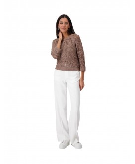 Jersey calado marrón lurex dorado MONARI