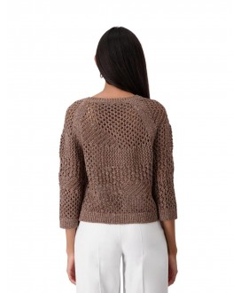 Jersey calado marrón lurex dorado MONARI