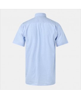 Camisa cuadro vichy celeste manga corta LACOSTE