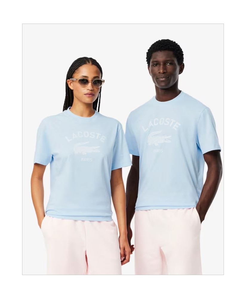 Camiseta logo celeste unisex LACOSTE