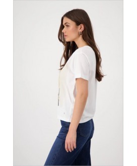 Camiseta blanca dibujo pareja velero MONARI