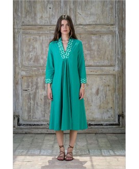 Vestido verde liso HONGO