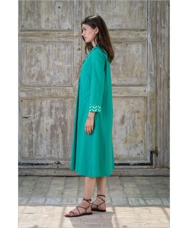 Vestido verde liso HONGO
