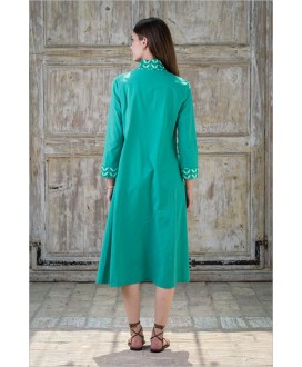 Vestido verde liso HONGO
