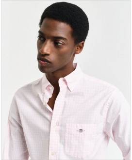 Camisa popelina cuadros vichy rosa Regular Fit GANT