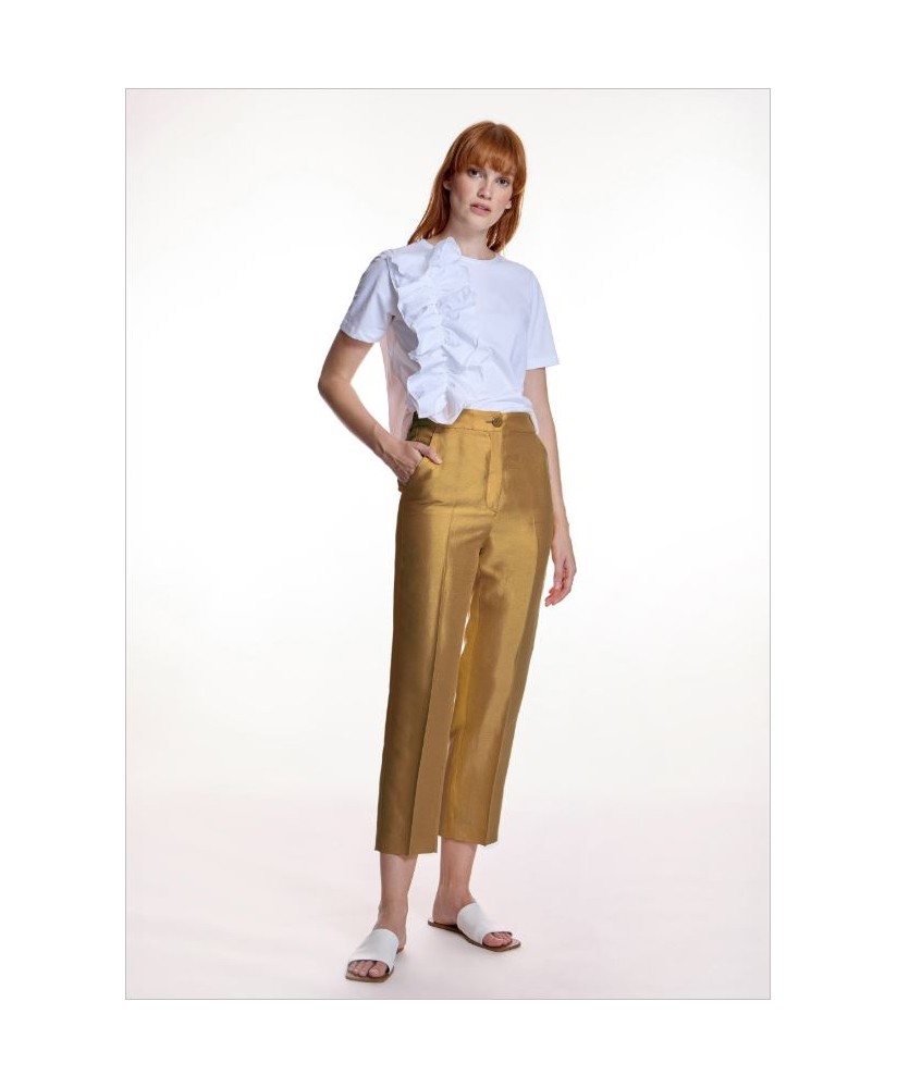 Pantalón vestir goma cintura camel ALBA CONDE