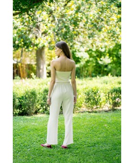 Pantalón lino gomas HONGO