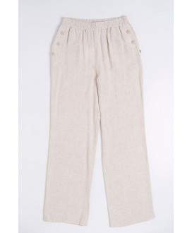 Pantalón lino gomas HONGO