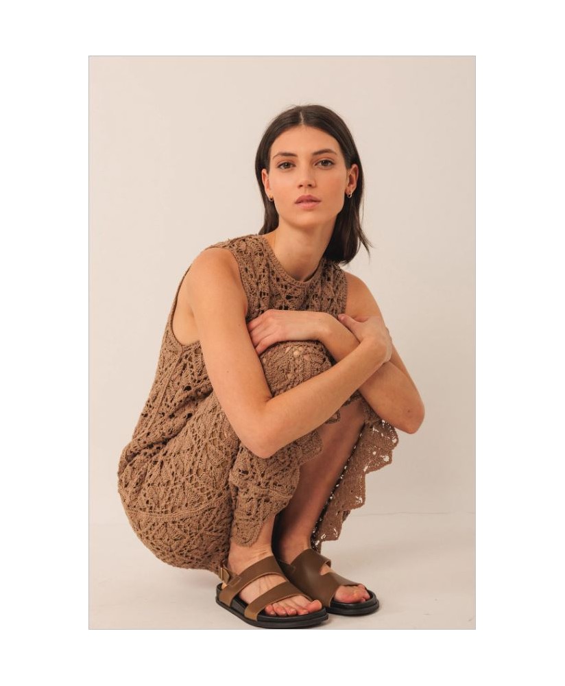 Vestido marrón crochet INDI&COLD