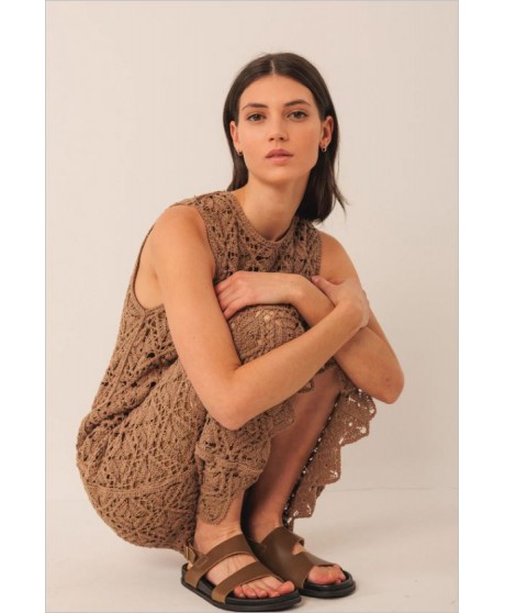 Vestido marrón crochet INDI&COLD