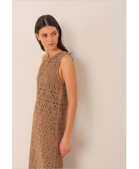 Vestido marrón crochet INDI&COLD