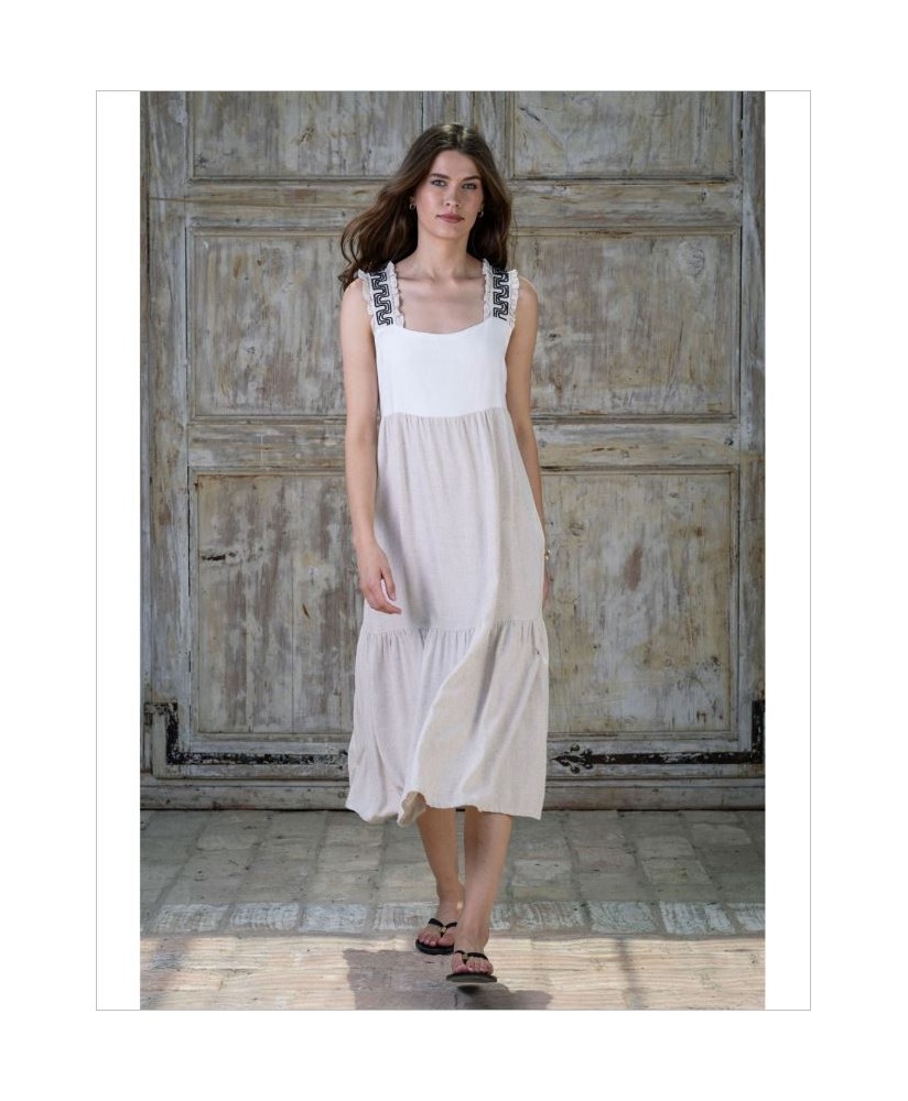 Vestido tirante crudo HONGO